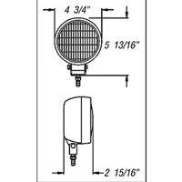 (image for) Trailer Work Light Incandescent 5" Round Clear Dexter/Redneck #LT05-125