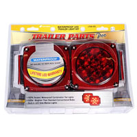 (image for) Trailer Stop/Tail/Turn Light Kit LED 4.75" Square 10 Diode Red Stud Mount Dexter/Redneck #LT08-100