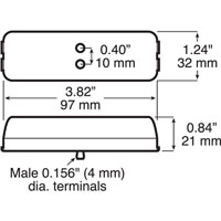 (image for) Trailer Marker Clearance Light Only LED 4" Rectangular 2 Diode Amber/Red Thinline Dexter/Redneck #M161A-R