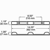 (image for) Trailer Identification Light Bar LED Red Stainless Steel Dexter/Redneck #M191-3RL