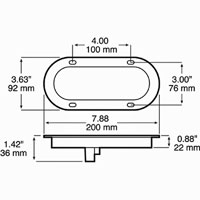 (image for) Trailer Back Up Light 7.88" Oval Lumenx Flange Mount Dexter/Redneck #M822C-7