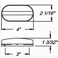 (image for) Trailer Marker Clearance Incandescent Light Oblong Red Standard Dexter/Redneck #MC-31RB