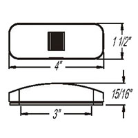 (image for) Trailer Marker Clearance Light 4" Incandescent Amber Reflex Dexter/Redneck #MC-44AB