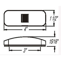 (image for) Trailer Marker Clearance Light 4" Incandescent Red Reflex Dexter/Redneck #MC-44RB