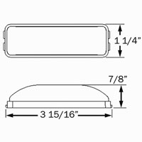 (image for) Trailer Marker Clearance Light Incandescent 3.94" Rectangular Amber Thinline Standard Dexter/Redneck #MC-65AB