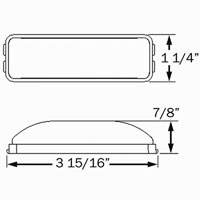 (image for) Trailer Marker Clearance Light Only Incandecent 3.94" Rectangular 1 Bulb Thinline Red Standard Dexter/Redneck #MC-65RB