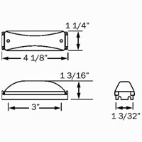 (image for) Trailer Marker Clearance Incand Light Kit Incandesccent 4.13" Rectangle Thinline 1 Bulb Amber Standard Dexter/Redneck #MC-67AB
