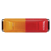 (image for) Trailer Marker Clearance Light Incandescent 4.13" Rectangular 1 Bulb Amber/Red Thinline Dexter/Redneck #MC67ARB