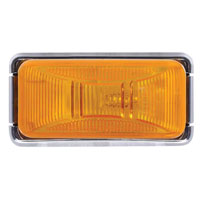 (image for) Trailer Marker Clearance Light Kit Incanedescent 2.78" Rectangular Mini Thinline 1 Bulb Amber Standard Dexter/Redneck #MC91AB