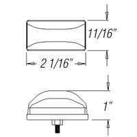 (image for) Trailer Marker Clearance Light Only Incandescent 2" Rectangluar Amber Stud Mount Dexter/Redneck #MC95AB