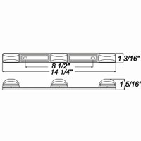(image for) Trailer Clearance Marker Light Bar Incandescent 14.25" Rectangular Waterproof Red Dexter/Redneck #MC97RB