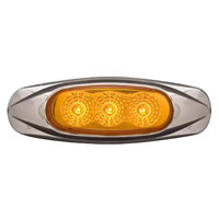 (image for) Trailer Marker Clearance Light With Trim 3" Oval 3 Diode Amber Dexter/Redneck #MCL-17AB