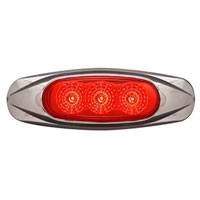 (image for) Trailer Marker Clearance Light With Trim 3" Oval 3 Diode Red Dexter/Redneck #MCL-17RB