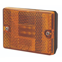 (image for) Trailer Marker Clearance Light LED 2.875" Rectangular Amber Stud Mount Mini Dexter/Redneck #MCL-36AB