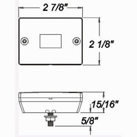 (image for) Trailer Marker Clearance Light LED 2.875" Rectangular Amber Stud Mount Mini Dexter/Redneck #MCL-36AB