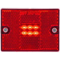 (image for) Trailer Marker Clearance Light LED 2.875" Rectangular Red Stud Mount Dexter/Redneck #MCL-36RB