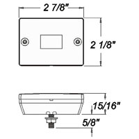 (image for) Trailer Marker Clearance Light LED 2.875" Rectangular Red Stud Mount Dexter/Redneck #MCL-36RB
