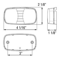 (image for) Trailer Marker Clearance Light Only 4" Rectangular Amber 6 Diode Dexter/Redneck #MCL-44AB