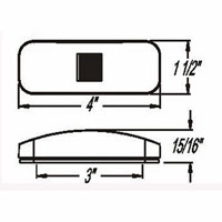 (image for) Trailer Marker Clearance Light Only 4: Rectangular 6 Diode Red Fleet Dexter/Redneck #MCL-44RB