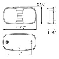 (image for) Trailer Marker Clearance Light LED 4.063" Oblong 10 Diode Red Bullseye 1 Wire Dexteer/Redneck #MCL-45RB