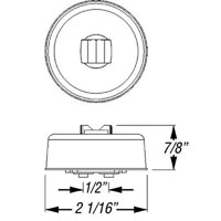 (image for) Trailer Marker Clearance Light Only LED 2" Round Amber 5 Diode Standard Dexter/Redneck #MCL54AB
