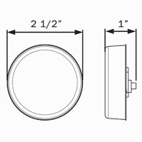 (image for) Trailer Marker Clearance Light Kit LED 2 1/2" Round Red Standard Dexter/Redneck #MCL-57RBK