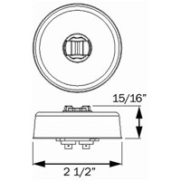(image for) Trailer Marker Clearance Light Only LED 2 1/2" Round 7 Diode Amber Standard Dexter/Redneck #MCL-58AB