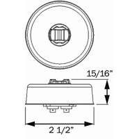 (image for) Trailer Marker Clearance Light Only LED 2 1/2" Round 7 Diode Red Standard Dexter/Redneck #MCL-58RB