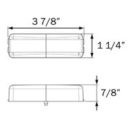 (image for) Trailer Marker Clearance Light Only LED 2" Rectangular 2 Diode Amber/Red Thinline Dexter/Redneck #MCL-61ARB