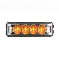 (image for) Trailer Marker Clearance Light Only LED 4" Rectangular Thinline Clear Lens 4 Amber Diode Micro-Flex Dexter/Redneck #MCL-63CAB
