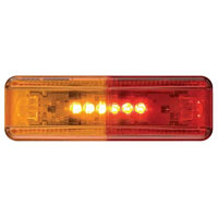 (image for) Trailer Marker Clearance Fender Bracket Light LED 4" Thinline Amber/Red Dexter/Redneck #MCL-65ARB
