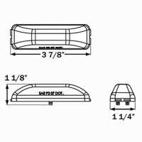 (image for) Trailer Marker Clearance Light LED 3.94" Rectangular Thinline Red Standard Dexter/Redneck #MCL-65RB