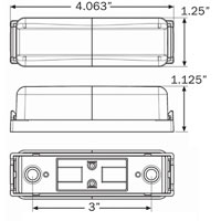 (image for) Trailer Marker Clearance Light Kit LED 4" Rectangular Thinline 10 Bulb Amber/Red Dexter/Redneck #MCL-67ARB