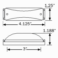(image for) Trailer Marker Clearance Light Kit LED 4.13" Rectangular Thinline Red Standard Dexter/Redneck #MCL-67RB