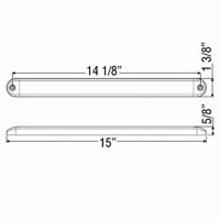 (image for) Trailer Identification Light Bar LED 14.125" 3 Diode Ultra Thin Waterproof Red Dexter/Redneck #MCL-70RB