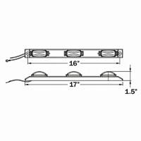 (image for) Trailer Identification Light Bar LED 15.938" 3 Diode Waterproof Red Fleet Dexter/Redneck #MCL-83RB