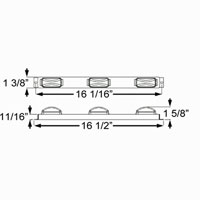 (image for) Trailer Identification Light Bar LED 16.125" Waterproof Red Dexter/Redneck #MCL-84RB