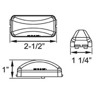 (image for) Trailer Marker Clearance Light Kit LED 2.6" Rectangular Mini Thinline Amber Fleet Count Dexter/Redneck #MCL-90AB