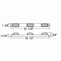 (image for) Trailer Identification Light Bar LED 15.938" 9 Diode Waterproof Red Dexter/Redneck #MCL-93RB