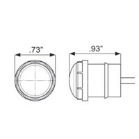 (image for) Trailer Marker Clearance Light Kit LED 3/4 Round 1 Diode Amber Standard Dexter/Redneck #MCL10AKB