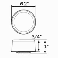 (image for) Trailer Marker Clearance Light Kit LED 2" Round 6 Diode Amber Glolight Dexter/Redneck #MCL155ABK