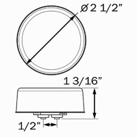 (image for) Trailer Marker Clearance Light Kit LED 2 1/2" Round 9 Diode Red Glolight Dexter/Redneck #MCL157RBK