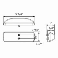 (image for) Trailer Marker Clearance Light Only LED 3.875" Rectangular Thinline 10 Diode Red Glolight Dexter/Redneck #MCL165RB