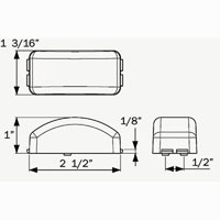 (image for) Trailer Marker Clearance Light Kit LED 2.5" Mini Thinline Amber Microflex Dexter/Redneck #MCL191AB