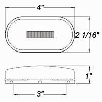 (image for) Trailer Marker Clearance Light LED 4" Oblong 6 Diode Red Surface Mount Dexter/Redneck #MCL31RB
