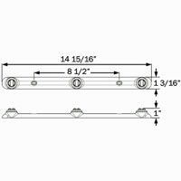 (image for) Trailer Identification Light Bar LED 14.938" 3 Diode Waterproof Red Dexter/Redneck #MCL922RB