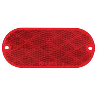 (image for) Trailer Reflector 4 5/16" Red Oblong Adhesive/Screw Mount Dexter/Redneck #RE11RB