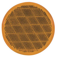 (image for) Trailer Reflector Amber 3.19" Round Adhesive Mount Dexter/Redneck #RE21AB