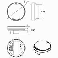 (image for) Trailer Warning Lamp LED 4" Round 1 Function 22 Diode Amber Dexter/Redneck #SLL43AB1