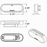 (image for) Trailer Warning Lamp LED 1 Function 6" Oval 22 Diode Amber SLL72AB1